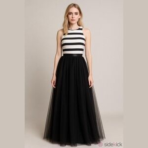 Blondie Nites black and white  striped junior